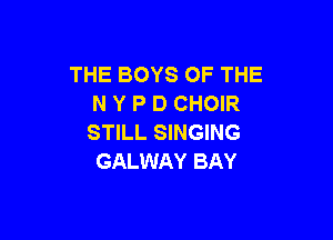 THE BOYS OF THE
N Y P D CHOIR

STILL SINGING
GALWAY BAY