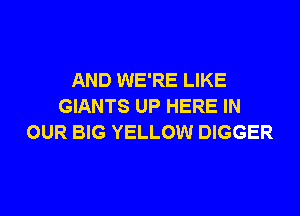 AND WE'RE LIKE
GIANTS UP HERE IN

OUR BIG YELLOW DIGGER
