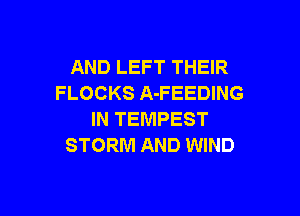 AND LEFT THEIR
FLOCKS A-FEEDING

IN TEMPEST
STORM AND WIND