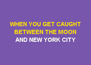 WHEN YOU GET CAUGHT
BETWEEN THE MOON

AND NEW YORK CITY