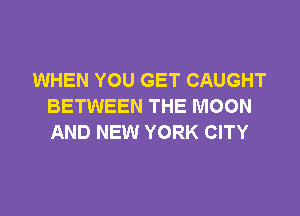 WHEN YOU GET CAUGHT
BETWEEN THE MOON

AND NEW YORK CITY