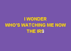 IWONDER
WHO'S WATCHING ME NOW

THE IRS