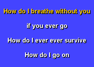 How do I breathe without you
if you ever go

How do I ever ever survive

How do I go on