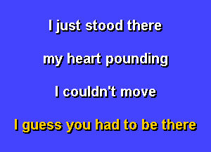 ljust stood there

my heart pounding

I couldn't move

I guess you had to be there