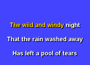 The wild and windy night

That the rain washed away

Has left a pool of tears