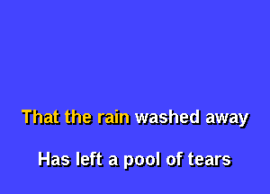 That the rain washed away

Has left a pool of tears