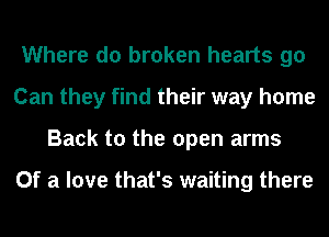 Where do broken hearts 90
Can they find their way home
Back to the open arms

Of a love that's waiting there