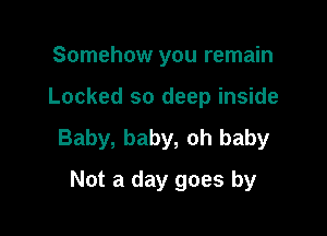 Somehow you remain

Locked so deep inside

Baby, baby, oh baby

Not a day goes by