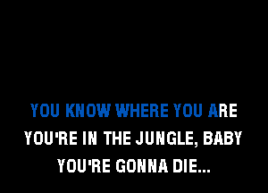 YOU KNOW WHERE YOU ARE
YOU'RE IN THE JUNGLE, BABY
YOU'RE GONNA DIE...