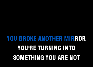 YOU BROKE ANOTHER MIRROR
YOU'RE TURNING INTO
SOMETHING YOU ARE NOT