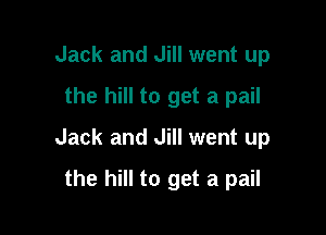 Jack and Jill went up

the hill to get a pail

Jack and Jill went up

the hill to get a pail