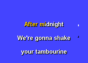 After midnight

We're gonna shake

your tambourine