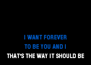 l WRHT FOREVER
TO BE YOU AND I
THAT'S THE WAY IT SHOULD BE