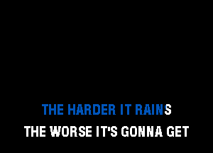 THE HARDER IT RAIHS
THE WORSE IT'S GONNA GET