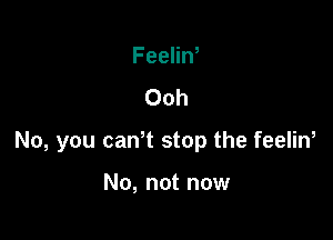 FeeliW
Ooh

No, you caWt stop the feelin,

No, not now