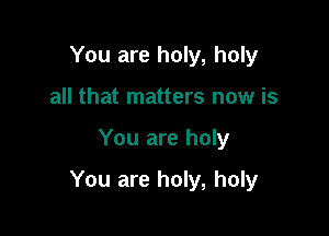 You are holy, holy
all that matters now is

You are holy

You are holy, holy