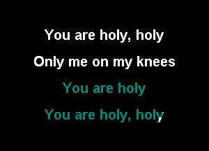 You are holy, holy
Only me on my knees

You are holy

You are holy, holy
