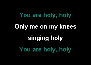 You are holy, holy
Only me on my knees

singing holy

You are holy, holy