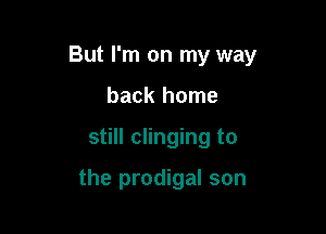 But I'm on my way
back home

still clinging to

the prodigal son