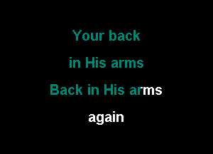 Your back
in His arms

Back in His arms

again