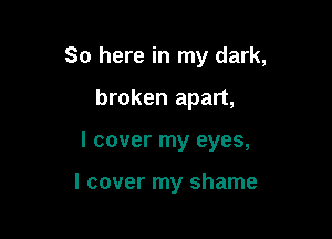 So here in my dark,
broken apart,

I cover my eyes,

I cover my shame