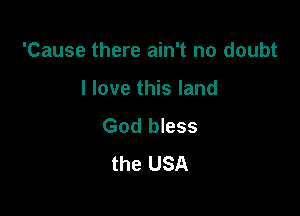 'Cause there ain't no doubt

I love this land
God bless
the USA