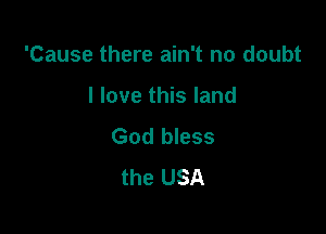 'Cause there ain't no doubt

I love this land
God bless
the USA
