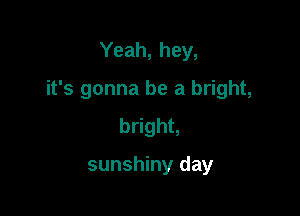 Yeah, hey,

it's gonna be a bright,

bright,

sunshiny day
