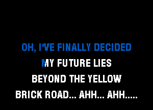 0H, I'VE FINALLY DECIDED
MY FUTURE LIES
BEYOND THE YELLOW
BRICK ROAD... AHH... AHH .....