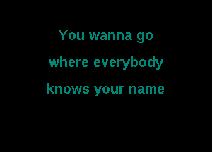 You wanna go

where everybody

knows your name