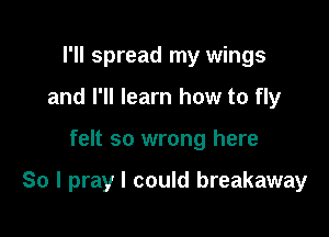 I'll spread my wings
and I'll learn how to fly

felt so wrong here

So I pray I could breakaway