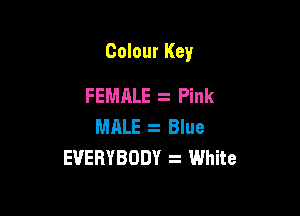 Colour Key

FEMALE Pink
MALE z Blue
EVERYBODY White