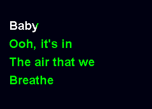 Baby
Ooh, it's in

The air that we
Breathe