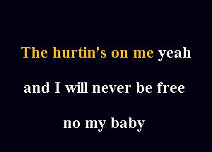 The hurtin's on me yeah

and I will never be free

no my baby