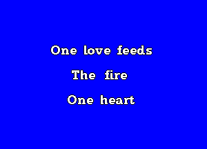 One love feeds

The fire

One heart