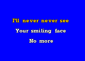 I'll never never see

Your smiling face

No more