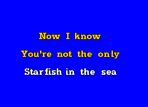 Now I know

You're not the only

Starfish in the sea