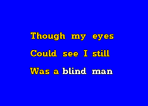 Though my eyes

Could see I still

Was a blind man