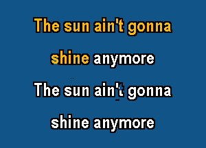 The sun ain't gonna

shine anymore

The sun ain't gonna

shine anymore
