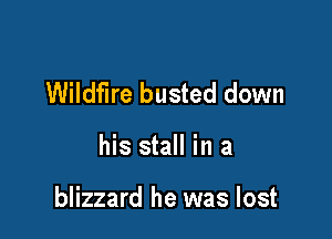 Wildfire busted down

his stall in a

blizzard he was lost