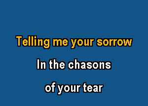 Telling me your sorrow

In the chasons

of your tear