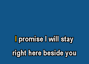 I promise I will stay

right here beside you
