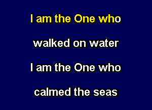 I am the One who

walked on water

I am the One who

calmed the seas