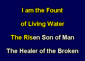 I am the Fount

of Living Water

The Risen Son of Man

The Healer of the Broken