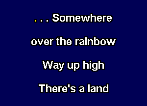 . . . Somewhere

over the rainbow

Way up high

There's a land