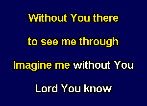 Without You there

to see me through

Imagine me without You

Lord You know