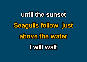 until the sunset

Seagulls follow just

above the water

I will wait