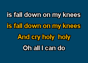 is fall down on my knees

is fall down on my knees

And cry holy holy
Oh all I can do