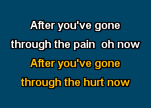 After you've gone

through the pain oh now

After you've gone

through the hurt now