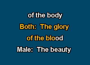 of the body
Bothz The glory

of the blood
Malez The beauty